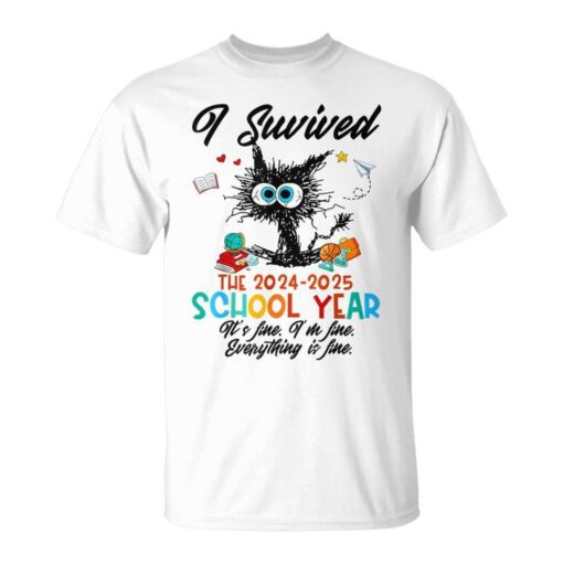 Last Day Of School Teacher I Survived 2024-2025 School Year T-Shirt